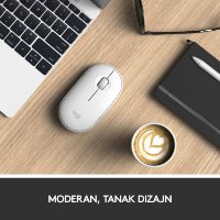 Miš LOGITECH M350 Pebble, optički, bežični, bijeli, USB