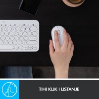 Miš LOGITECH M350 Pebble, optički, bežični, bijeli, USB