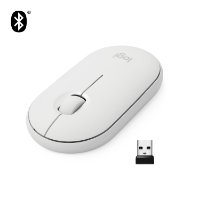 Miš LOGITECH M350 Pebble, optički, bežični, bijeli, USB