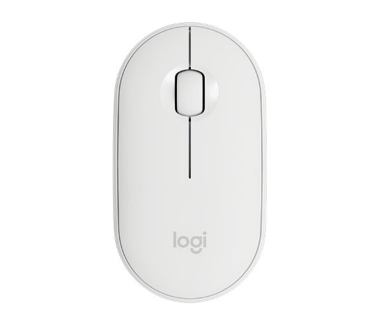 Miš LOGITECH M350 Pebble, optički, bežični, bijeli, USB