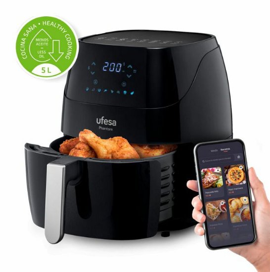 Friteza na vrući zrak UFESA Phantom, 1500 W, 5 l, crna