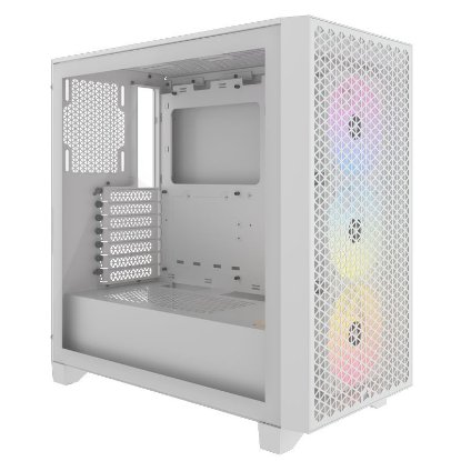 Kućište CORSAIR 3000D Airflow, RGB, window, MIDI, ATX, bijelo, bez napajanja