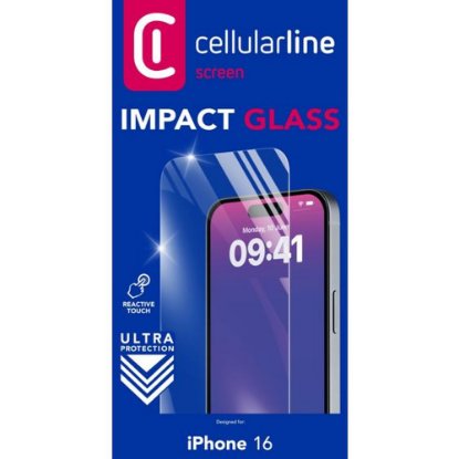 Zaštitno staklo CELLULARLINE, za iPhone 16