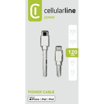 Kabel CELLULARLINE, USB-C (M) na Lightning (M), MFI, 1.2m, bijeli