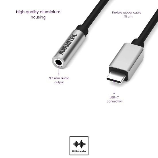 Adapter MARMITEK, USB-C (M) na 3.5mm (Ž)