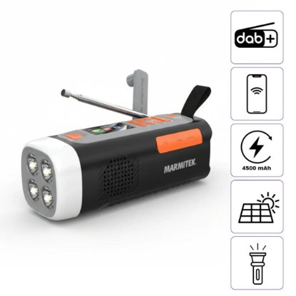 Prijenosni radio MARMITEK RESQ 200, DAB+, BT, solarni panel, PB, Li-ion bat. 4500mAh