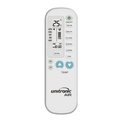 Univerzalni daljinski upravljač UNITRONIC JL42531/UNI, univerzalni za klima uređaj, stražnja rasvjeta mali zaslon, bijeli