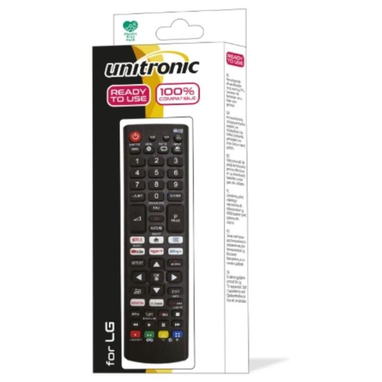 Univerzalni daljinski upravljač UNITRONIC JL1718/COMP-U, za LG TV, 2x AAA baterije, crn