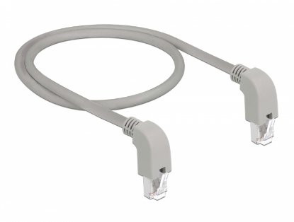 Kabel DELOCK, patch CAT6 S/FTP, sivi, kutni, 0,5m