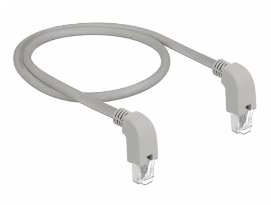 Kabel DELOCK, patch CAT6 S/FTP, sivi, kutni, 0,5m