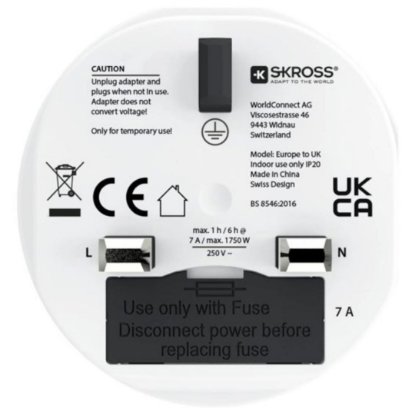 Putni adapter SKROSS, EU - UK, 1.500230C-E, bijeli