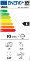 Perilica posuđa VIVAX DW-601262CL S, do 12 kompleta, energetski razred E, siva