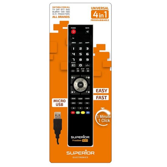 Univerzalni daljinski upravljač SUPERIOR FREEDOM USB 4U1 crni