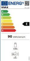 Hladnjak VIVAX TTL-131E, 86,5cm, 131 l, energetski razred E, bijeli