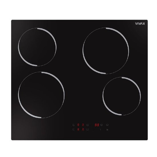 Ugradbena ploča VIVAX BH-04MVC, 60 cm, 4 zone, staklokeramika, crna