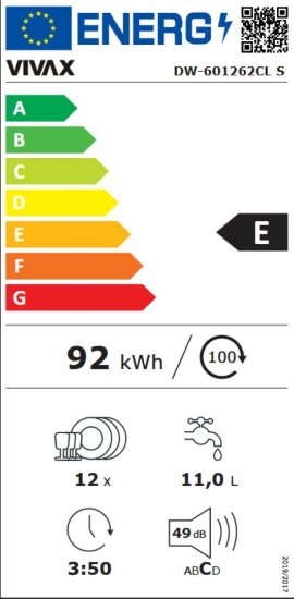 Zamrzivač VF-238EDNF W, vertikalni, 238l, energetski razred E, bijeli