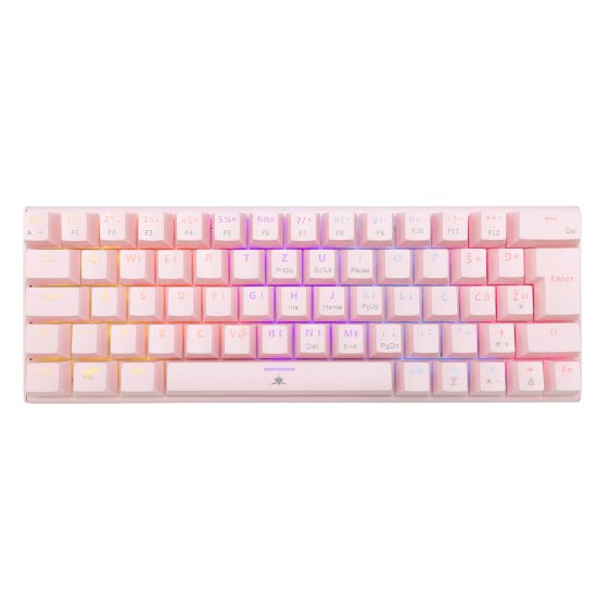 Tipkovnica WHITE SHARK GK-002222V2 Wakizashi-2, RGB, plavi switch, HR, roza