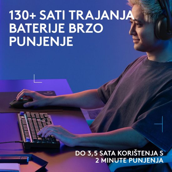 Miš LOGITECH G305 X SUPERLIGHT, Gaming, optički, 44000dpi, USB, crni