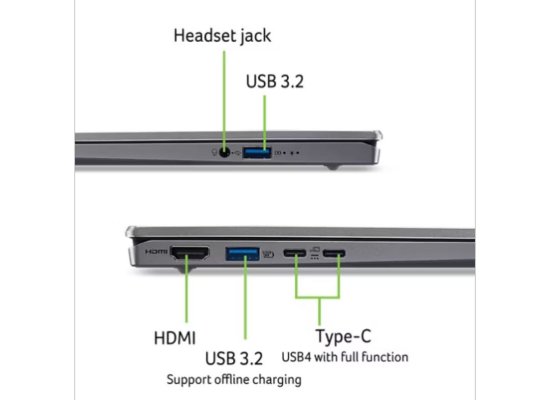 Laptop ACER Swift Go 14 AI OLED NX.JDAEX.008 / Ryzen AI 5 340, 16GB, 1TB SSD, AMD Radeon Graphics, 14" WUXGA OLED, Windows 11, srebrni
