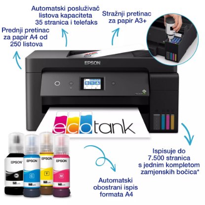 Multifunkcijski printer EPSON ITS L14150, printer/scanner/copy/fax, Eco Tank, 4800 dpi, USB, LAN, WiFi
