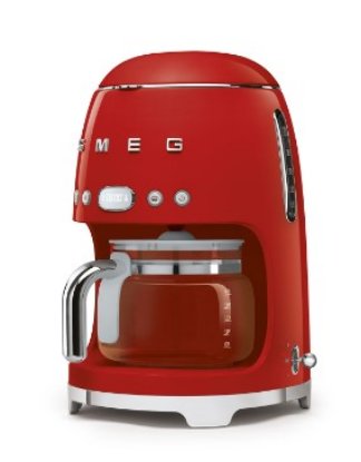 Aparat za kavu SMEG DCF02RDEU, 1050 W, filter kava, do 12 šalica, 1.4 l, crvena