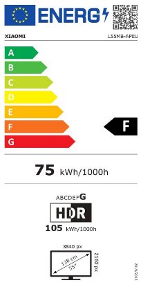 QLED TV 55" XIAOMI A Pro 55, Smart TV, 4K UHD, USB, LAN, Wi-Fi, BT, sivi - energetski razred F