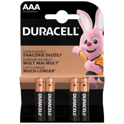 Baterija DURACELL Basic Alkaline AAA, LR03/MN2400, 4 komada