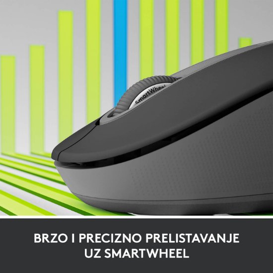 Miš LOGITECH M650 L, bežični, optički, 4000dpi, USB, BT, crni