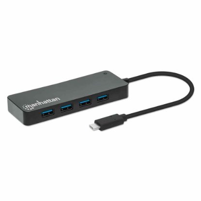 USB HUB MANHATTAN, 7-portni USB 3.2 Gen1, USB-C, crni