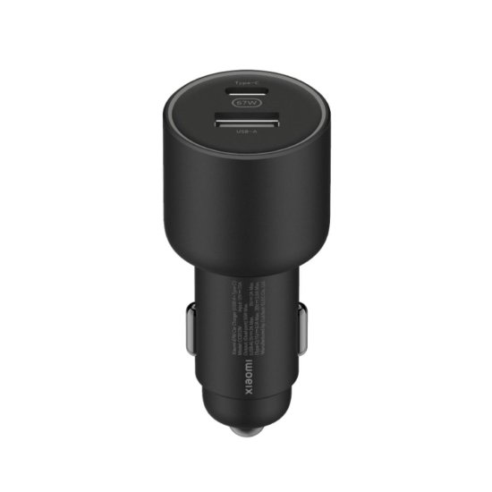 Auto punjač XIAOMI 67W, USB-A i USB-C, crni