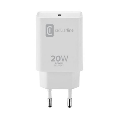 Punjač USB-C CELLULARLINE ACHIPHUSBCPD20WW, 20W, USB-C, bijeli