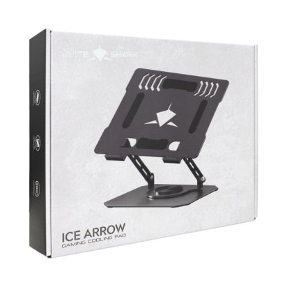 Stalak za laptop WHITE SHARK GCP-5 ICE ARROW, do 14", sivi