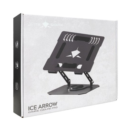 Stalak za laptop WHITE SHARK GCP-5 ICE ARROW, do 14", sivi