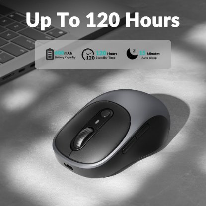 Miš KEYCHRON BM24, 2400 DPI, bežični, USB-C, sivi
