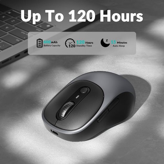 Miš KEYCHRON BM24, 2400 DPI, bežični, USB-C, sivi