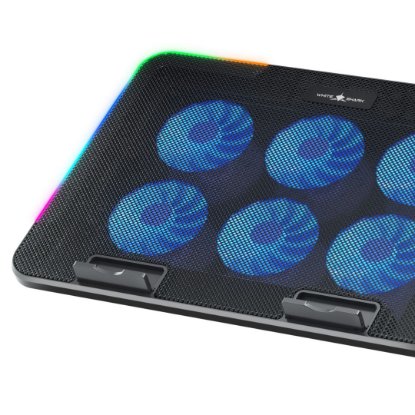 Stalak za laptop WHITE SHARK GCP-96 ICE BLADE, do 15,6", 6 ventilatora, crni