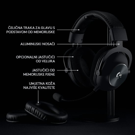 RABLJENI - Slušalice LOGITECH Gaming G PRO X, 7.1, crne