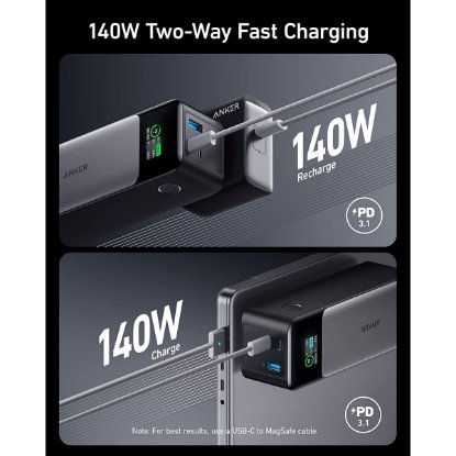 Mobilni USB punjač ANKER PowerCore 737 140W, 24000 mAh, 3xUSB, crni