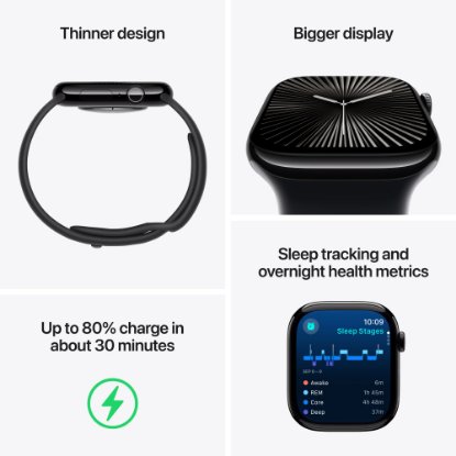 IZLOŽBENI - Pametni sat APPLE Watch S10 GPS, 46mm Jet Black Alu Case with Black Sport Band - M/L