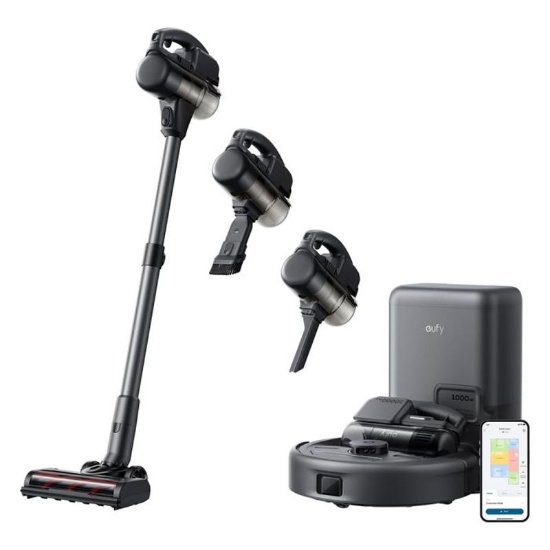 Robotski usisavač EUFY Omni E20, 3in1, ručni i štapni usisavač, sa stanicom za samopražnjenje, crni