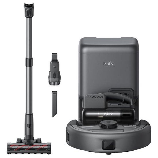 Robotski usisavač EUFY Omni E20, 3in1, ručni i štapni usisavač, sa stanicom za samopražnjenje, crni