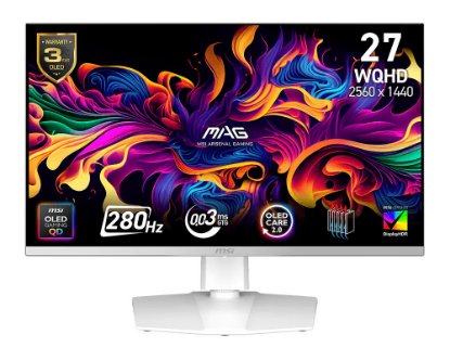 Gaming monitor 27" MSI MAG 272QPW, WQHD, OLED, 280Hz, 1ms, 250m2, FreeSync, bijeli