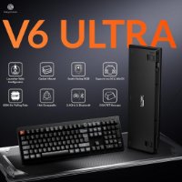 Tipkovnica KEYCHRON V6 Ultra, mehanička, bežična, USB, UK layout, crna