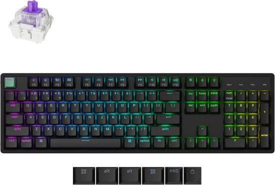 Tipkovnica KEYCHRON K10 HE Rapid Trigger, mehanička, bežična, USB, UK layout, crna