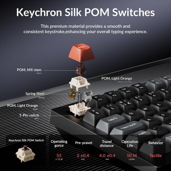 Tipkovnica KEYCHRON V6 Ultra, mehanička, bežična, USB, UK layout, crna