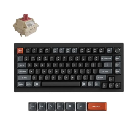 Tipkovnica KEYCHRON V1 Ultra, mehanička, bežična, USB, UK layout, crna