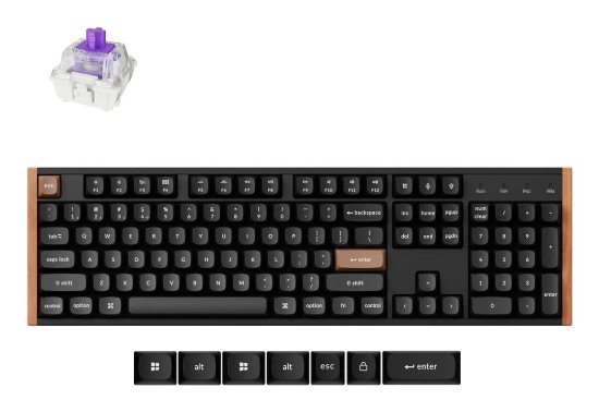 Tipkovnica KEYCHRON K10 HE, mehanička, bežična, USB, UK layout, crna