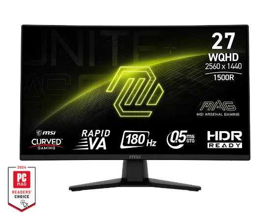 Gaming monitor 27" MSI MAG 274CQF, QHD, VA, 180Hz, 1ms, 300cd/m2, zakrivljeni, crni