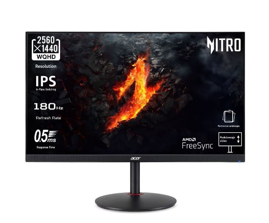 Gaming monitor 27" ACER Nitro XV272UV3bmiiprx UM.HX2EE.307, QHD, IPS, 180Hz, 1ms, 350cd/m2, FreeSync, zvučnici, crni