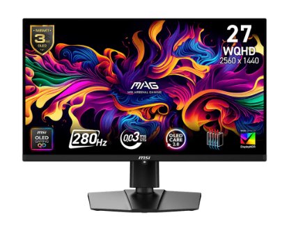 Gaming monitor MSI MAG 271QP QD-OLED X28, WQHD, OLED, 280Hz, 0,03ms, 1000cd/m2, pivot, crni